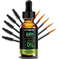 Aceite de ricino orgánico- aceite de ricino puro prensado en frío para cabello- pestañas- cejas- piel- crecimiento del…